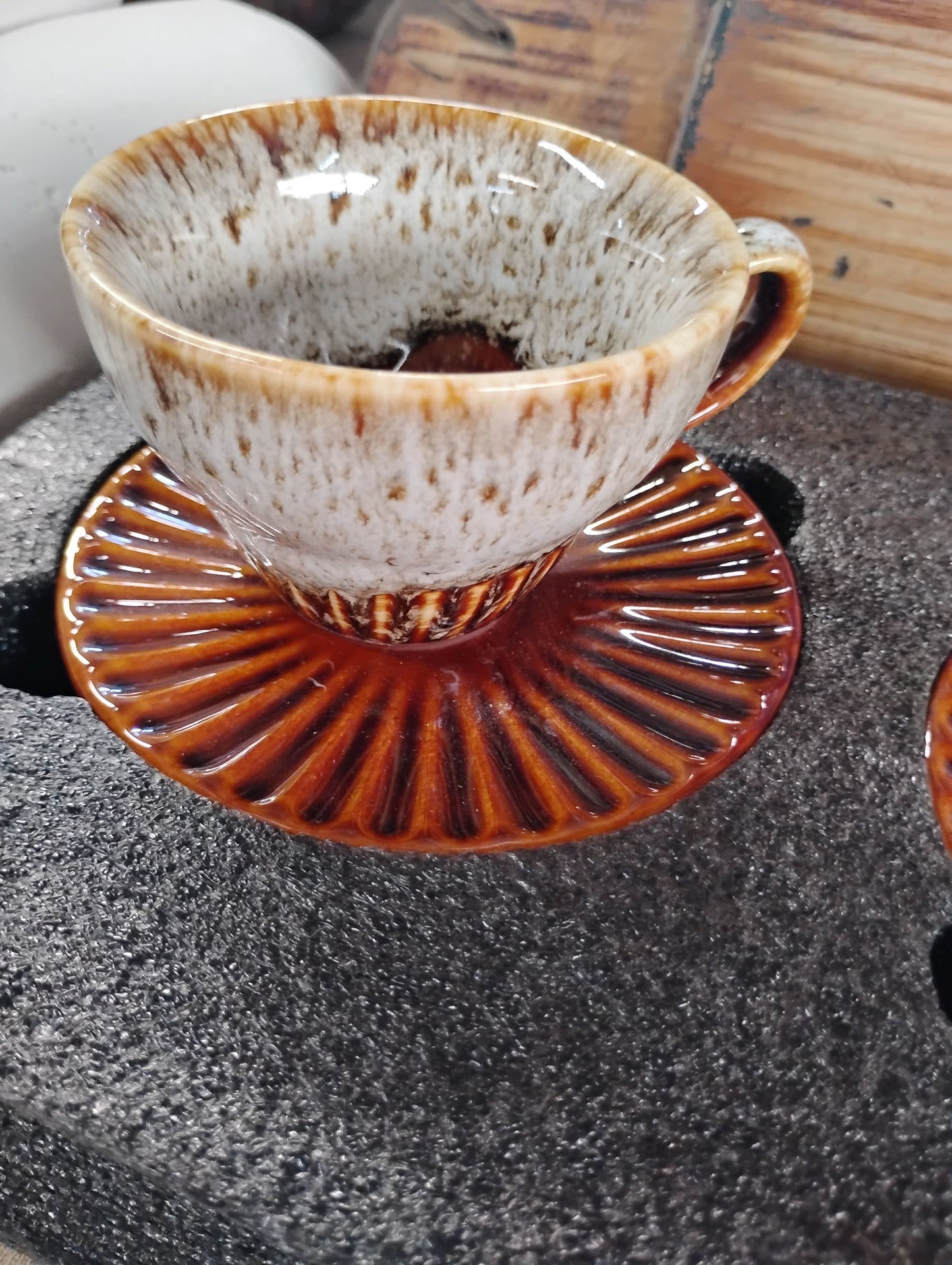 Tea or coffee cup with saucer